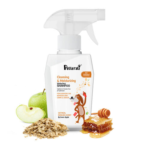 Moisturizing & Waterless Duo-Cleansing & Moisturizing Waterless Dog Shampoo+Cleansing & Moisturizing Dog Shampoo-400 ml +400 ml