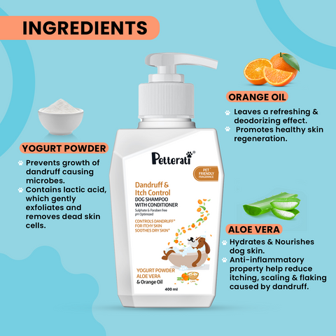 Dandruff & itch control dog shampoo ingredients