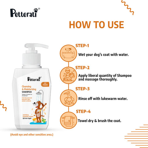 Petterati Cleansing & Moisturizing Oatmeal Dog Shampoo + Nourishing & Detangling Oatmeal Dog Conditioner-400 ml +400 ml