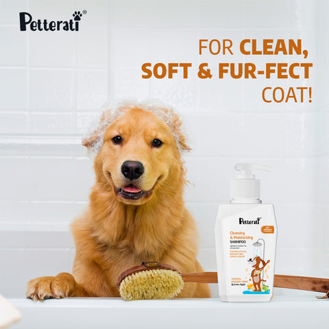 Cleansing and moisturizing dog shampoo with green apple