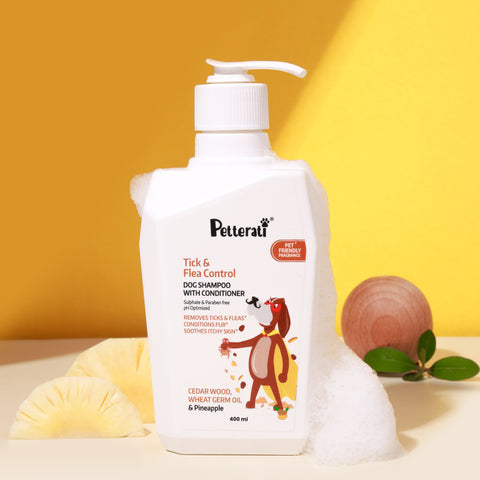 Petterati tick and flea dog shampoo with conditioner