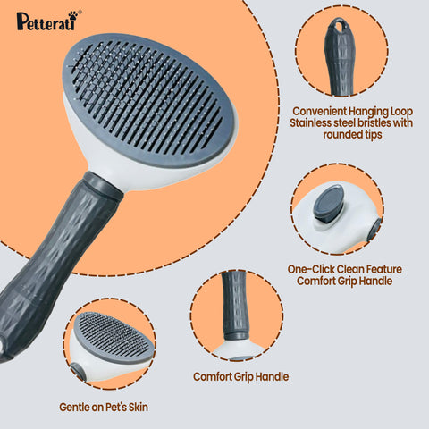 Deshedding brush features