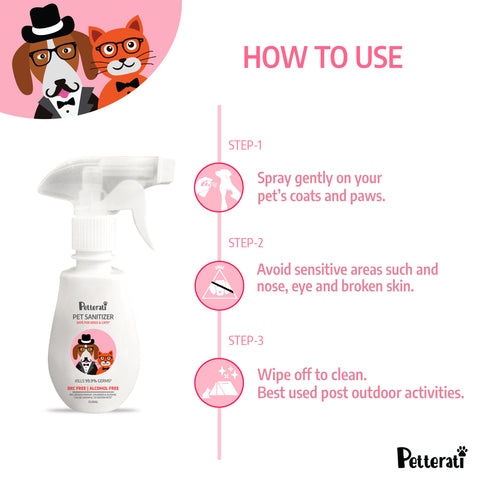 Pet Sanitizer Floral how to use