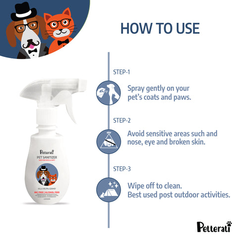 Pet Sanitizer Lavender How to use