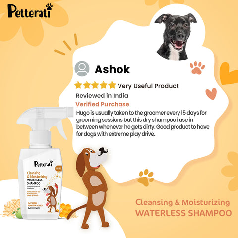 Petterati Cleansing & Moisturizing Waterless Oatmeal Dog Shampoo-400 ml