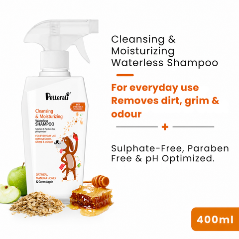 Waterless Dog Shampoo for All Breeds | Dog Dry Bath Solution | Sulphate & Paraben Free – 400 ml