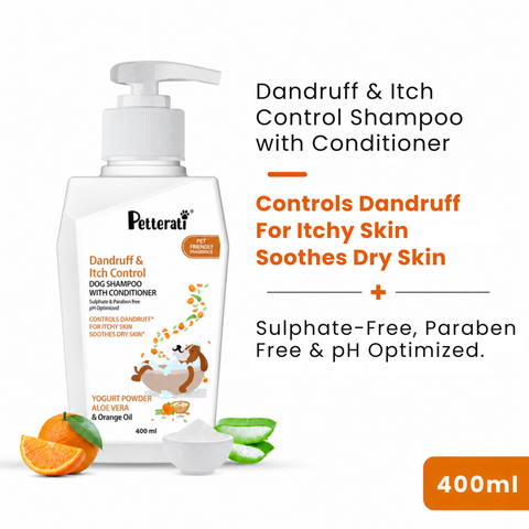 Dandruff & Itch Control Dog Shampoo with Conditioner | Sulphate & Paraben Free – 400 ml