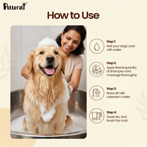 Petterati Itch Relief Dog Shampoo | With Goodness of Coconut, Lavender, Pot Marigold | Shampoo + Conditioner 1000ml Dermatologically Tested with Malodour Neutraliser and Pet Friendly Fragrance