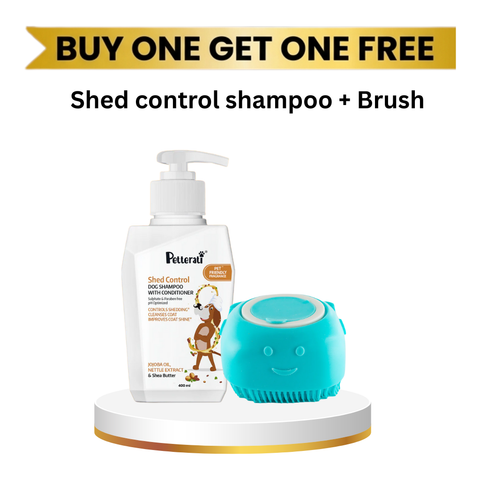Shed Control Dog Shampoo + shampoo Brush | Advanced Hair Fall Control Combo | B1G1