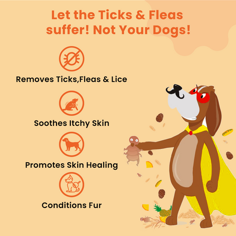 Tick and Flea Shampoo for Dogs with Conditioner 400 ml | Sulphate & Paraben Free