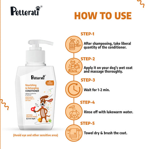 Petterati Cleansing & Moisturizing Oatmeal Dog Shampoo + Nourishing & Detangling Oatmeal Dog Conditioner-400 ml +400 ml