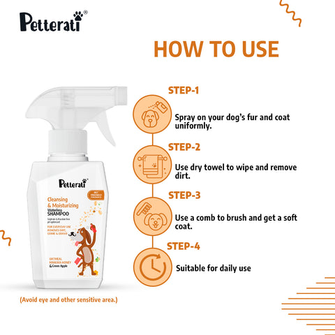 Petterati Dandruff & Itch Control Shampoo (400ml) + Waterless Shampoo (400ml) for Dogs