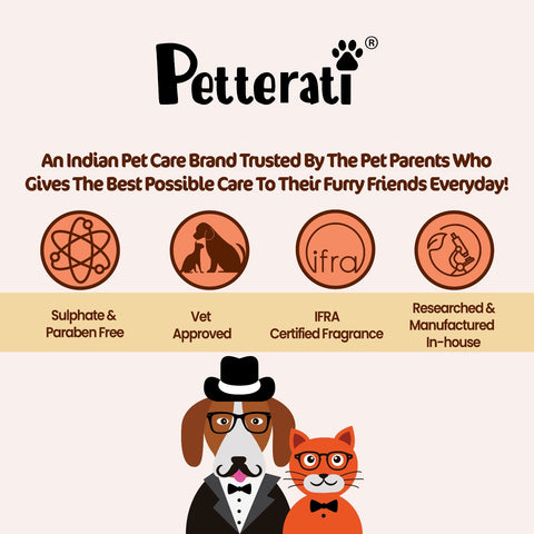 Petterati Tick & Flea Control Shampoo (400ml) + Waterless Shampoo (400ml) for Dogs
