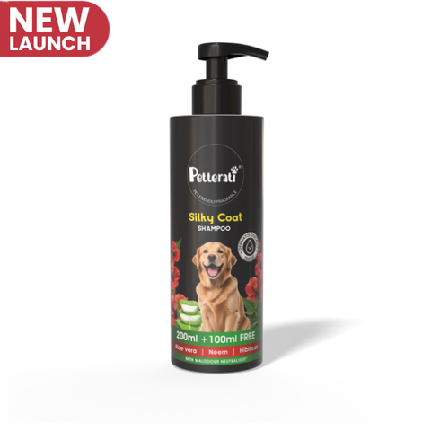 Petterati Silky Coat Dog Shampoo | Healthy, Shiny & Silky Fur | Malodour Neutraliser | Pet-Friendly Fragrance | 200ml + 100ml Free