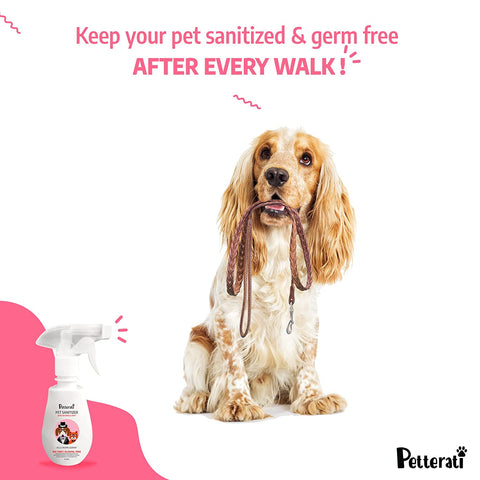 Petterati Pet Sanitiser Floral and Pet Sanitiser Lavendar for Cleaning Paws, Coat(Pack of Two-250 x 2 ML)